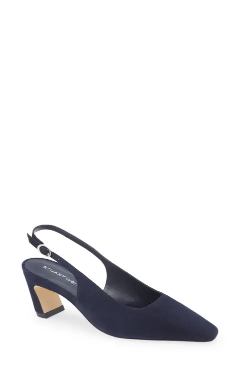 Low Block Heel Sling Back