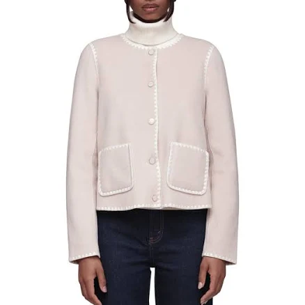 Bagatelle Women's Contrast Stitch Collarless Jacket