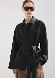 Linen jacket with belt