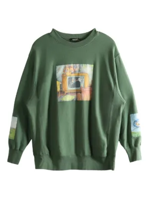 Watercolor-print Crew-neck Sweatshirt