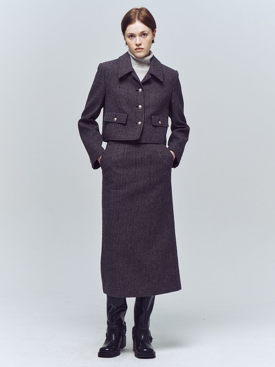 H-Line Tweed Long Skirt