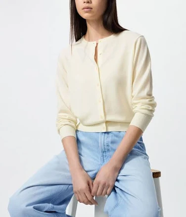 UNIQLO Women's Merino Wool Shape-Retaining Cardigan