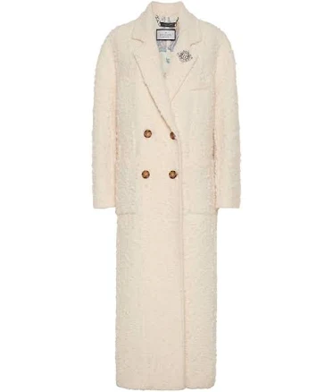 PHILIPP PLEIN Boucle Double-Breasted Long Coat