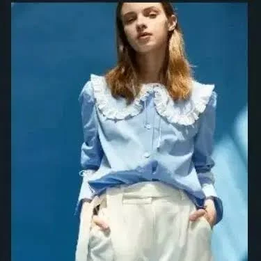 Johnny Hates Jazz Front Row Lace Collar Blue Blouse
