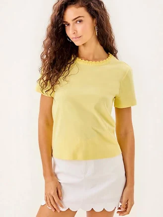 Lilly Pulitzer Clairmont Crochet Trimmed Women's Knit Top