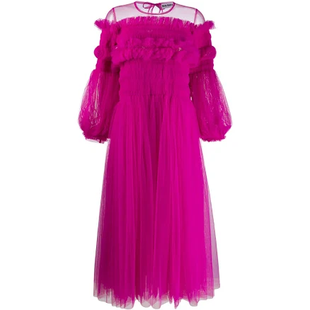Molly Goddard Ruffled Tulle Midi Dress