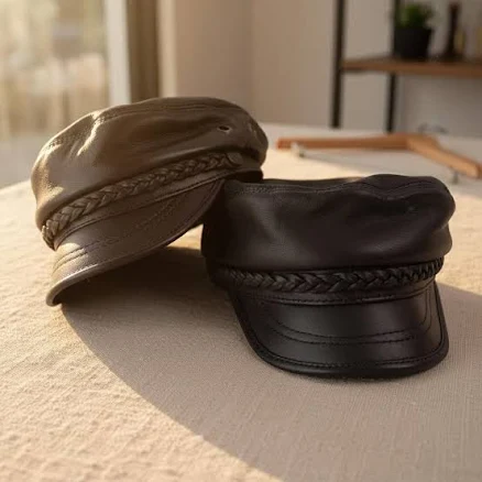 Handmade Lambskin Leather Sailor HatHandmade Lambskin Leather Sailor Hat
