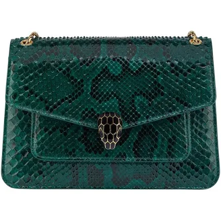 Bvlgari Serpenti Forever Python Leather Shoulder Bag