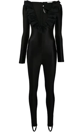 Alessandra Rich Ruffle Crystal Jumpsuit