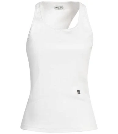 Misbhv Woman Tank top White Size XL Cotton, Elastane