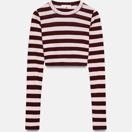 Zara Women's Cropped Striped Top