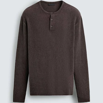 Zara Men's Textured Henley Jumper
