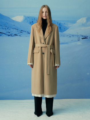 Belted Wool Blend Coat