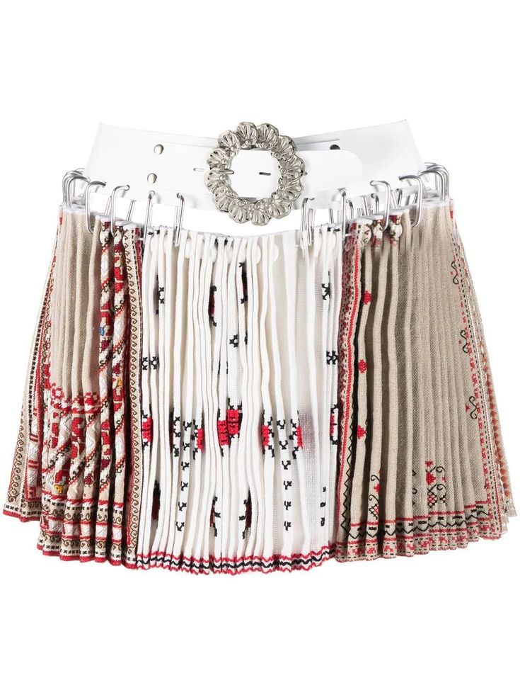 Pleated Belted-waist Skirt