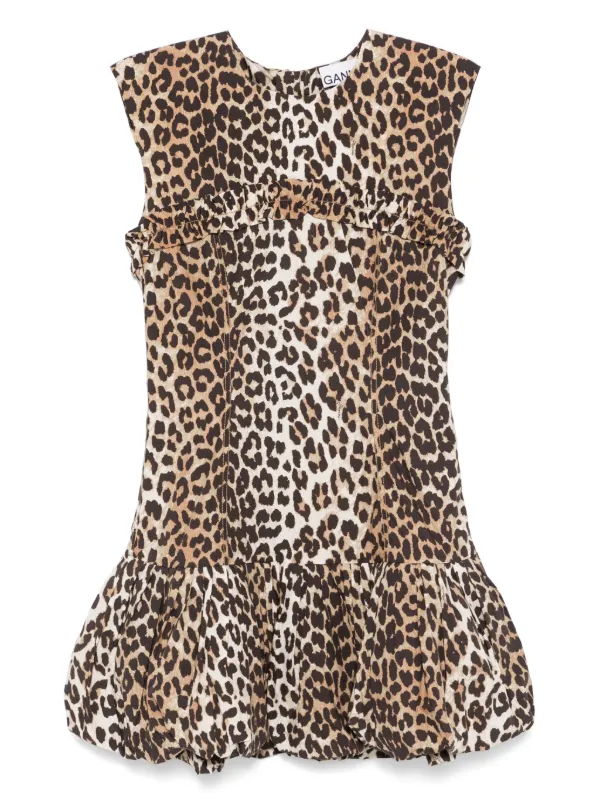 Leopard-print Ruched Dress
