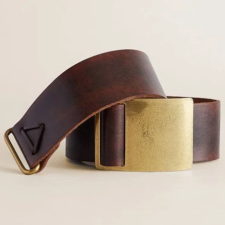 Parker Thatch Brass Buckle Aged Leather Belt