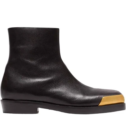 Balmain Square-toe boots in textured leather