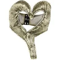 Heart Cutout Ruched Denim Corset