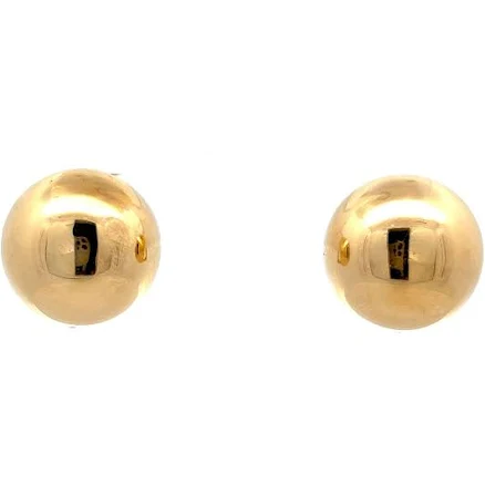 14k Yellow Gold Oversized Ball Stud Earrings