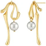 Tami&tami Heradi Wave Pearl Drop Earrings