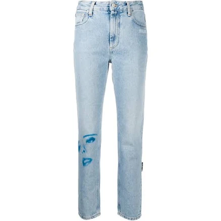 Off-White Women's Printed Straight-Leg Jeans