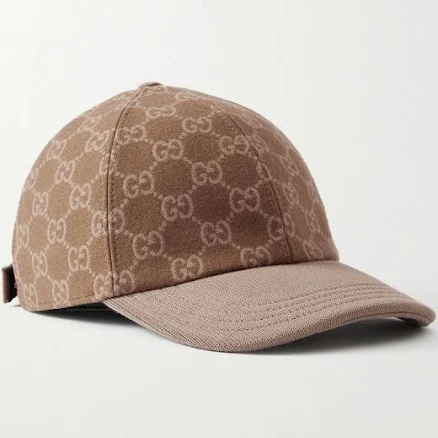 Gucci Logo-Jacquard Wool-Flannel Cap - Men - Beige Hats