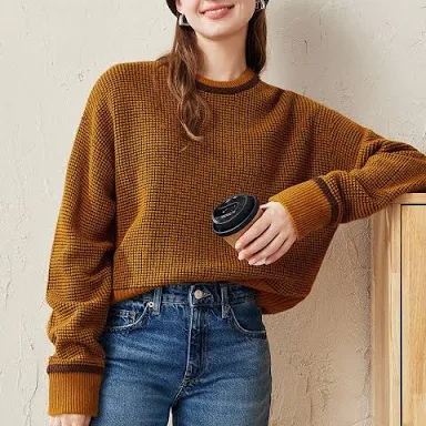 Wool Colorblock Raglan Sleeve Sweater
