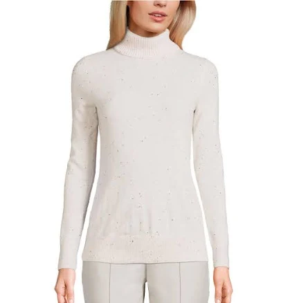 Lands' End Women's Petite Cashmere Turtleneck Sweater
