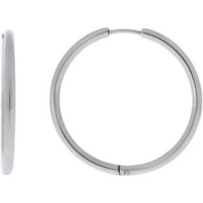 Hey Harper Thin Ruby Silver Hoop Earrings