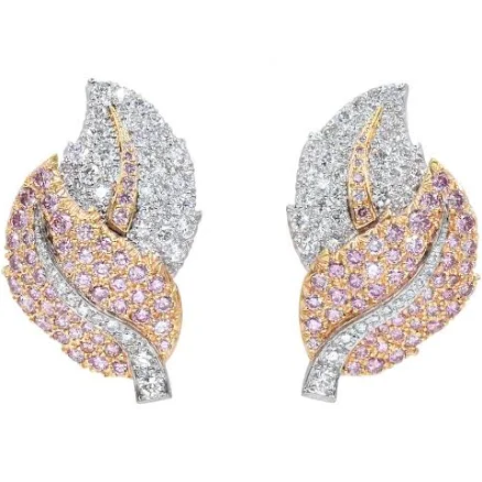 GRAFF Pink Diamond Leaf Earrings