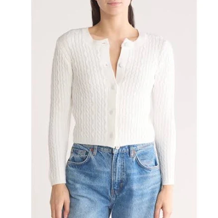 BY Design Bambie Cable Knit Crop Cardigan