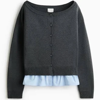 H&M Women's Layered Off-the-Shoulder Cardigan
