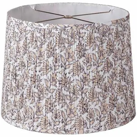 At Home Pink Pleated Patterned Tapered Medium Lamp Shade