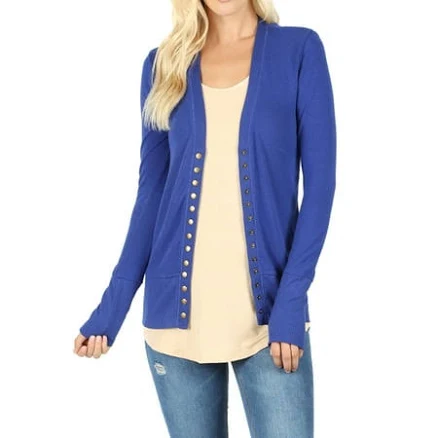 TheLovely Women's Ribbed Knit Long Sleeve Cardigan