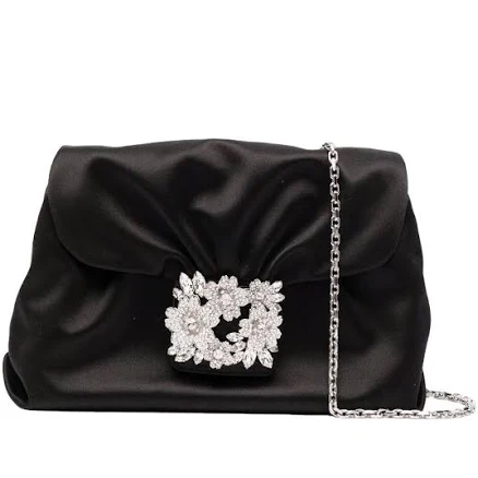 Roger Vivier Women's Bouquet Crystal-embellished Satin Clutch Bag
