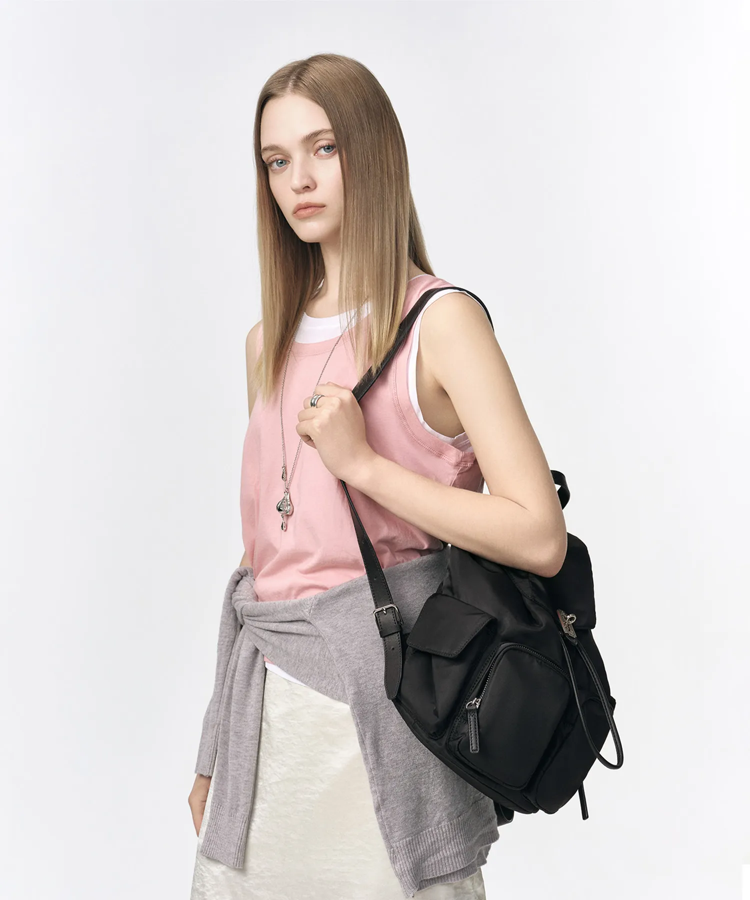 Hey Double Pocket Backpack M (헤이 더블 포켓 백팩 미듐)_3colors