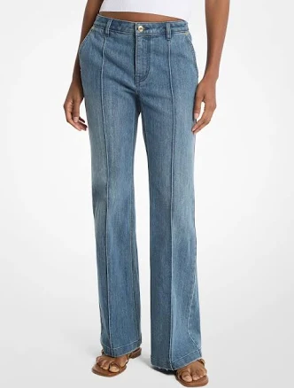Michael Kors Women's Pintuck Bootcut Stretch Denim Jeans