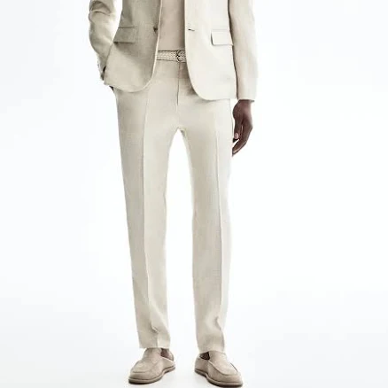H&M Men's Slim-Fit Linen Suit Pants