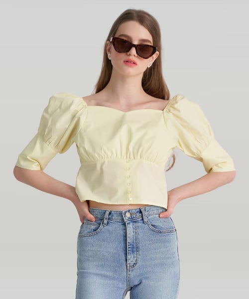 Heart Neck-line Blouse