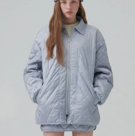 citybreeze Quilted overfit jumper_SKY BLUE