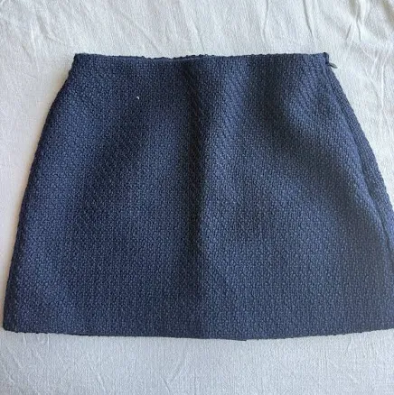 Abercrombie & Fitch Tweed Mini Skirt Navy Blue Xs Women’s Short Solid