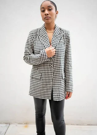 Oversized Gingham Blazer