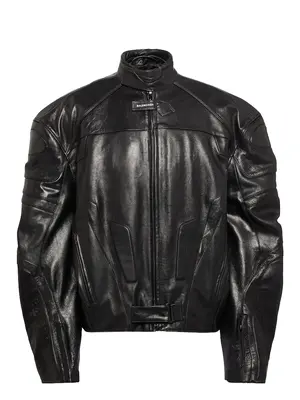 Logo Print Biker Jacket