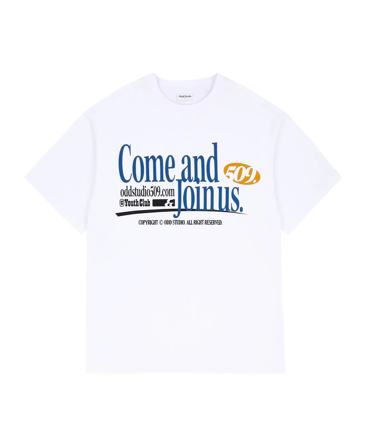 Come and Join Us Graphic Oversized T-Shirt - WHITE