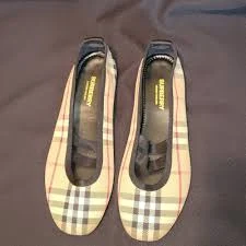 NWB Auth Sz 8 Women's BURBERRY "Grace" Ballerina Canvas Shoes UK5 EUR38