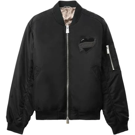 Charles Jeffrey Loverboy - logo-appliqué bomber jacket - women - Acetate/TENCEL /Polyester/Nylon - S - Black