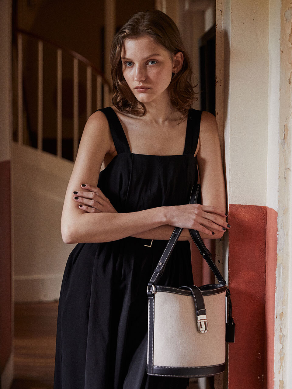 Serendipity Bucket Bag Small Canvas_Black