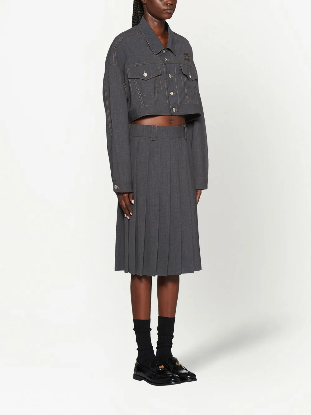 Plaid Wool Miniskirt