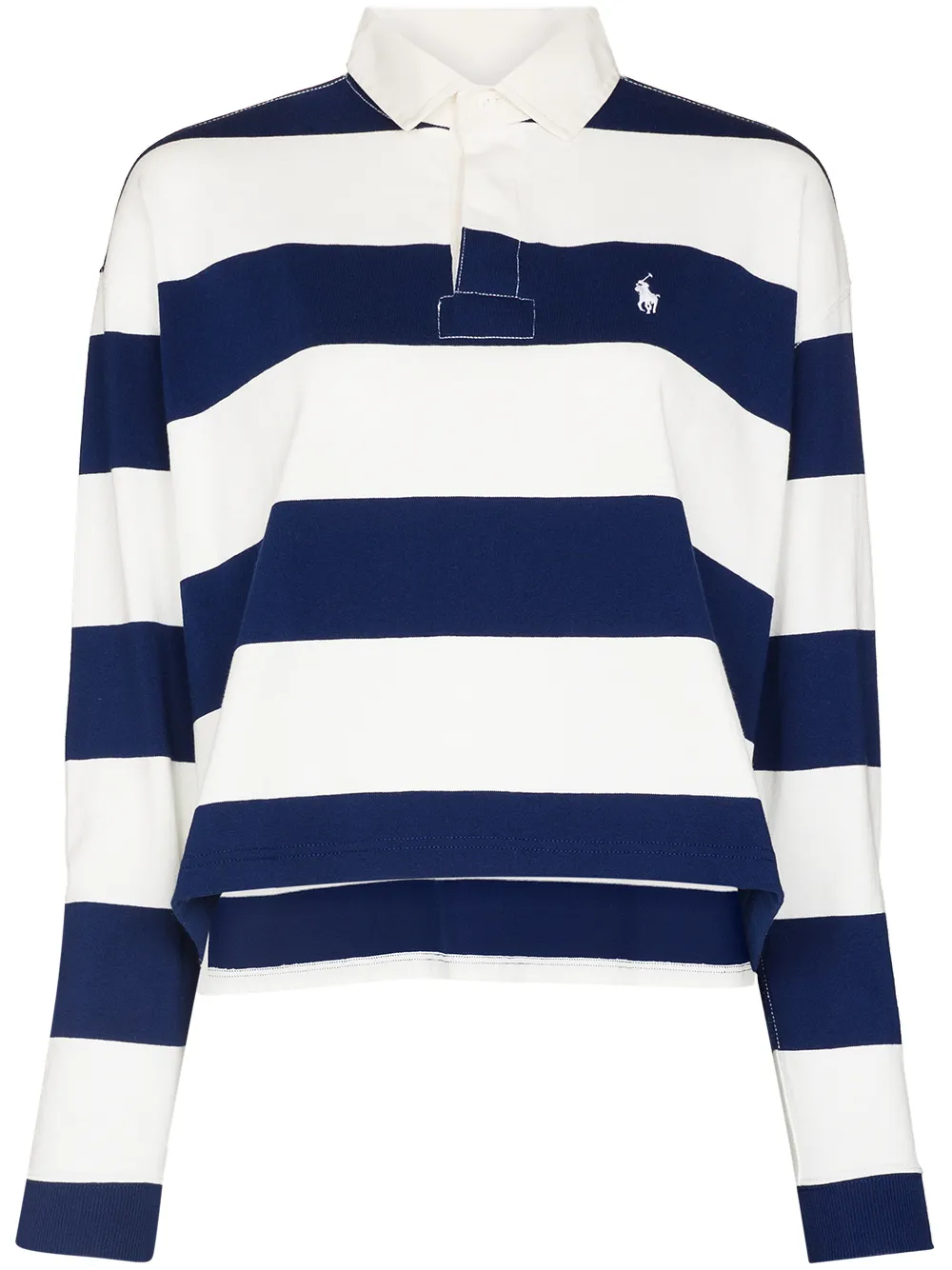 Stripe Pattern Rugby Polo Top