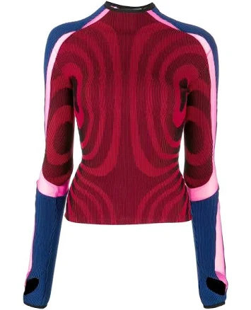Paolina Russo Ribbed Long-sleeve Top - Red